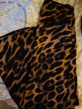 Leopard Print Wide-Leg Women's maxi skirt Brown/Black